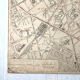 Old cardboard map of Paris - 5th and 6th Arrondissement