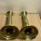Duo de bougeoirs poussoir en laiton
