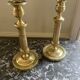 Pair of torch candle holders in chiseled gilded bronze XIXEME