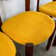 Set of 6 Scandinavian style chairs Girsberger 70s vintage solid wood mustard yellow