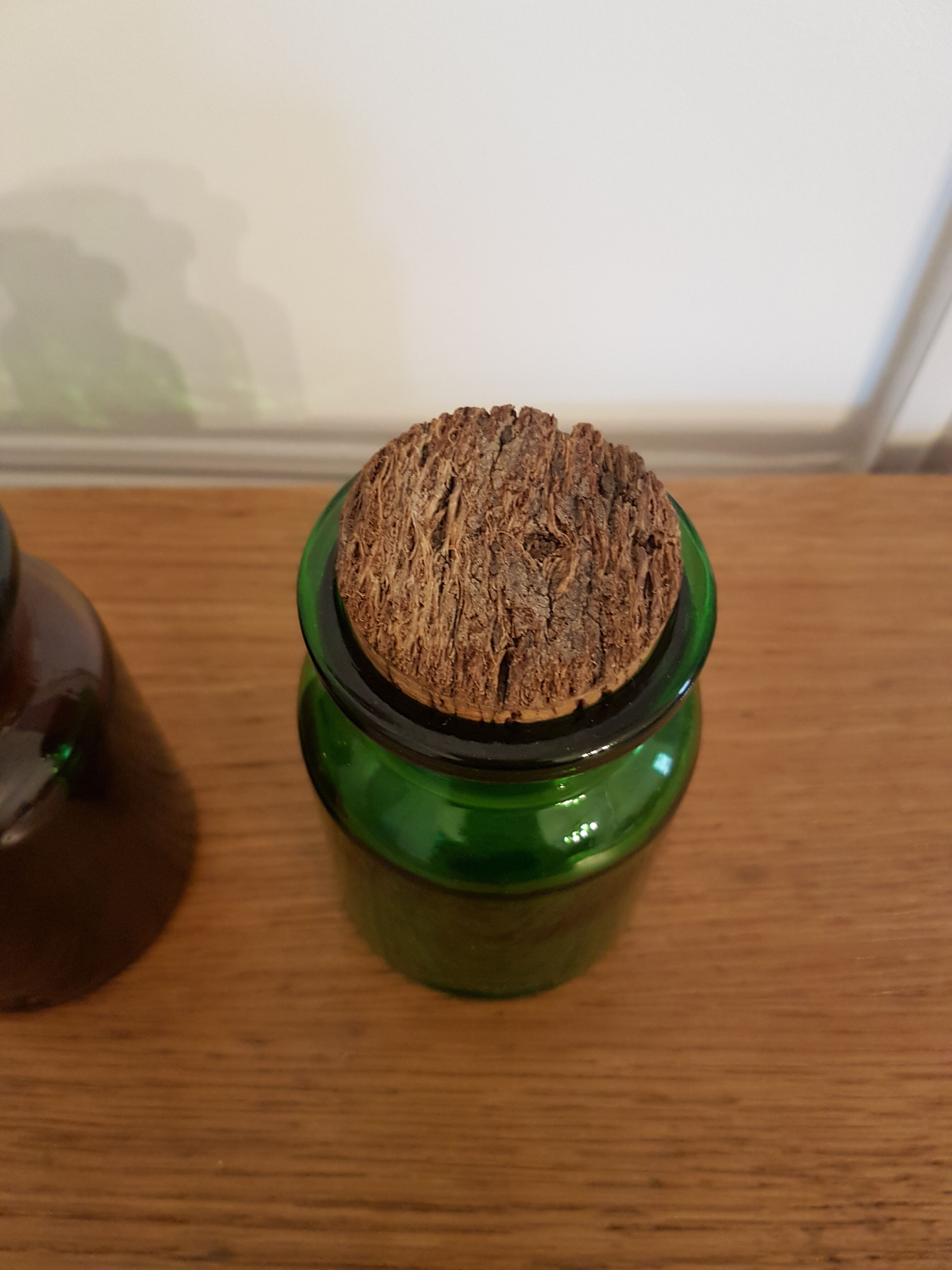 Set of two apothecary bottles