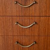 Table de chevet vintage scandinave en teck avec quatre tiroirs