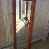Mirror 60s in curved exotic wood