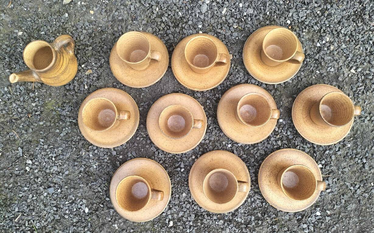 Set of ten Longchamps coffee cups