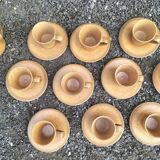 Set of ten Longchamps coffee cups
