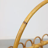 Vintage rattan newspaper magazine rack