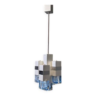 Chandelier Cubico vintage par Gaetano Sciolari, années 1970