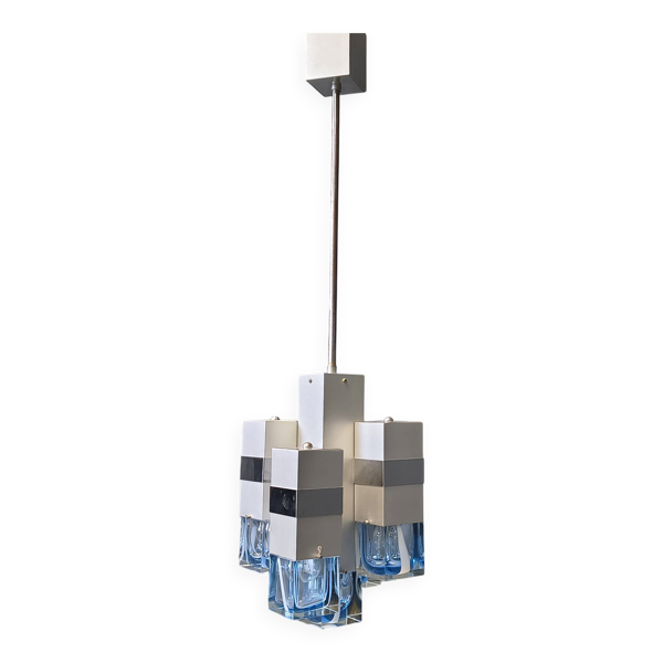 Chandelier Cubico vintage par Gaetano Sciolari, années 1970
