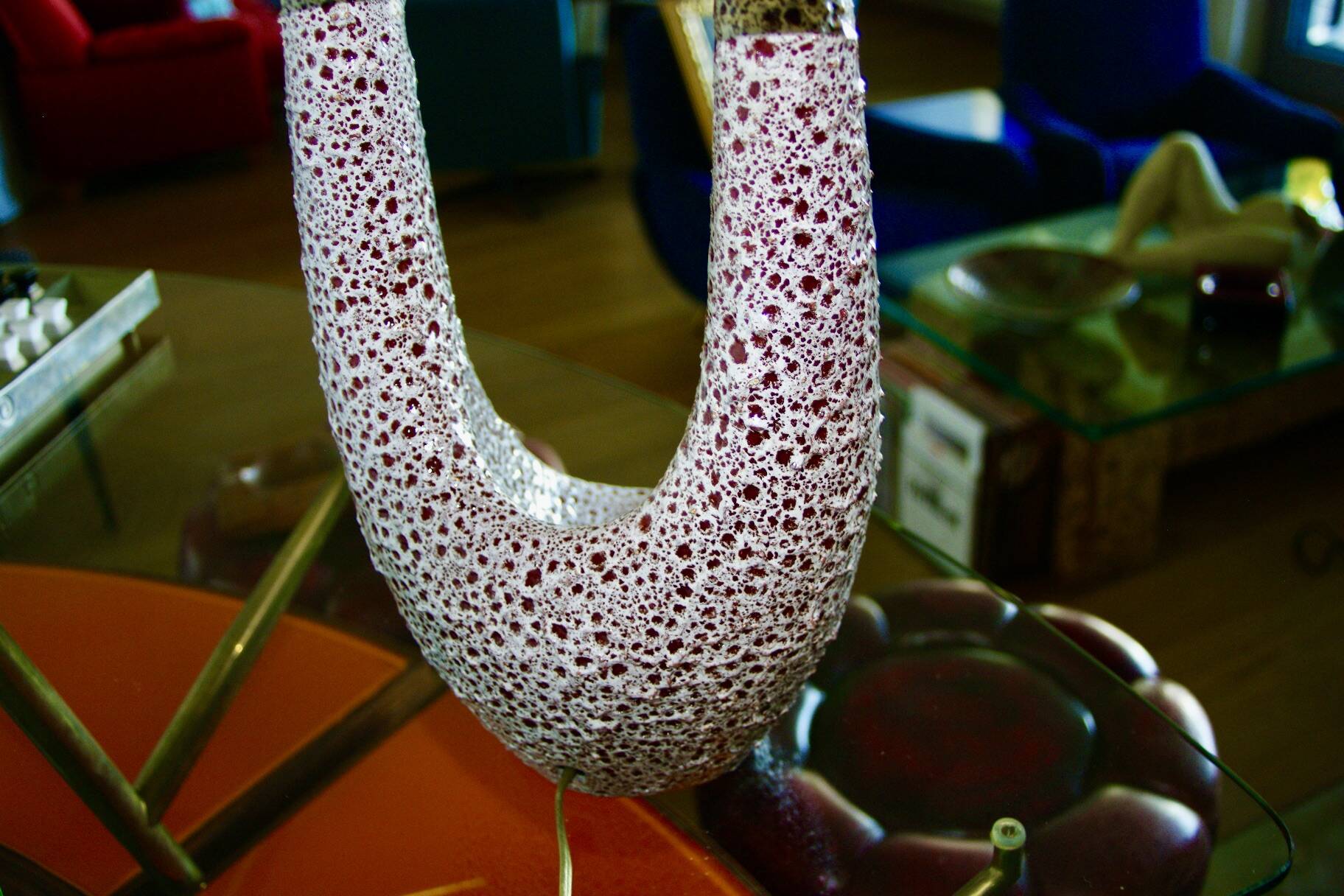 Large ceramic free figure lamp signed Le Vaucourt Vallauris