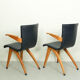 Set of 6 Cor van Os leatherette dining chair model Swing, 1960s