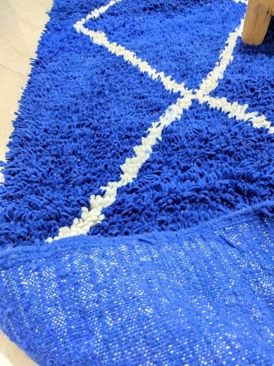 Berber Berber carpet beni ouarain blue diamonds 250 x 157 cm