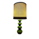 Green ceramic sun lamp/table, Kaiser Leuchten, Germany, 1960s elegance.