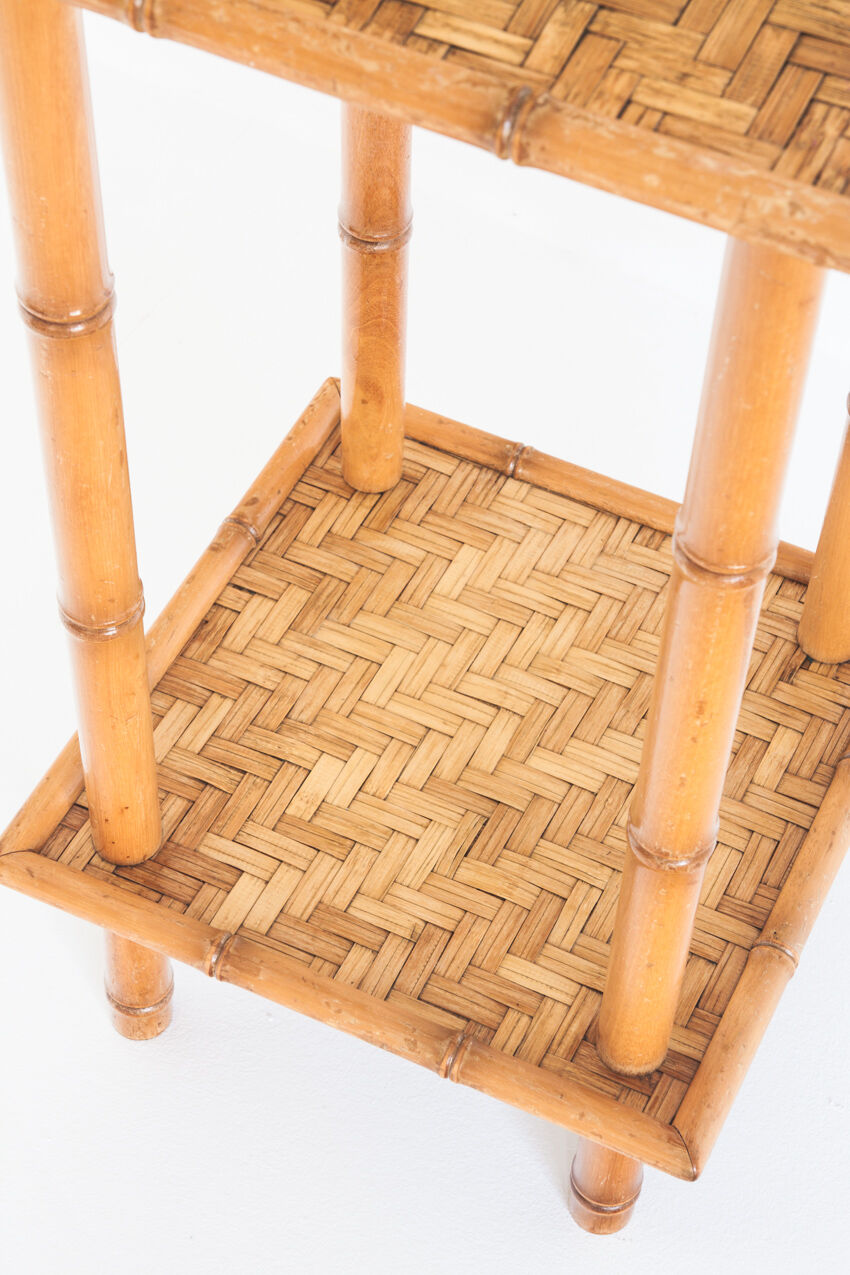 Vintage side table in cannage, France 1960