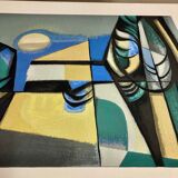 Lithographie signée "Albert Ferenz" Design 1950.