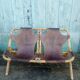 Bench 2 seater Rohe Noordwolde 60s rattan and leather