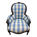 Louis XVI style bergère armchair in blackened wood