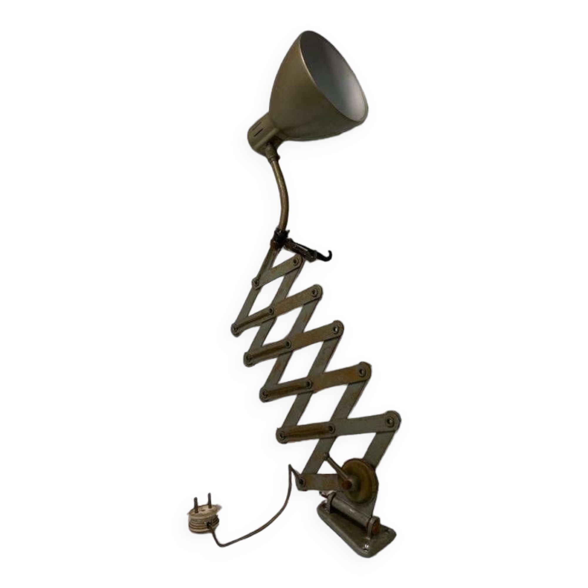 Vintage industrial scissor lamp / wall light / workshop lamp