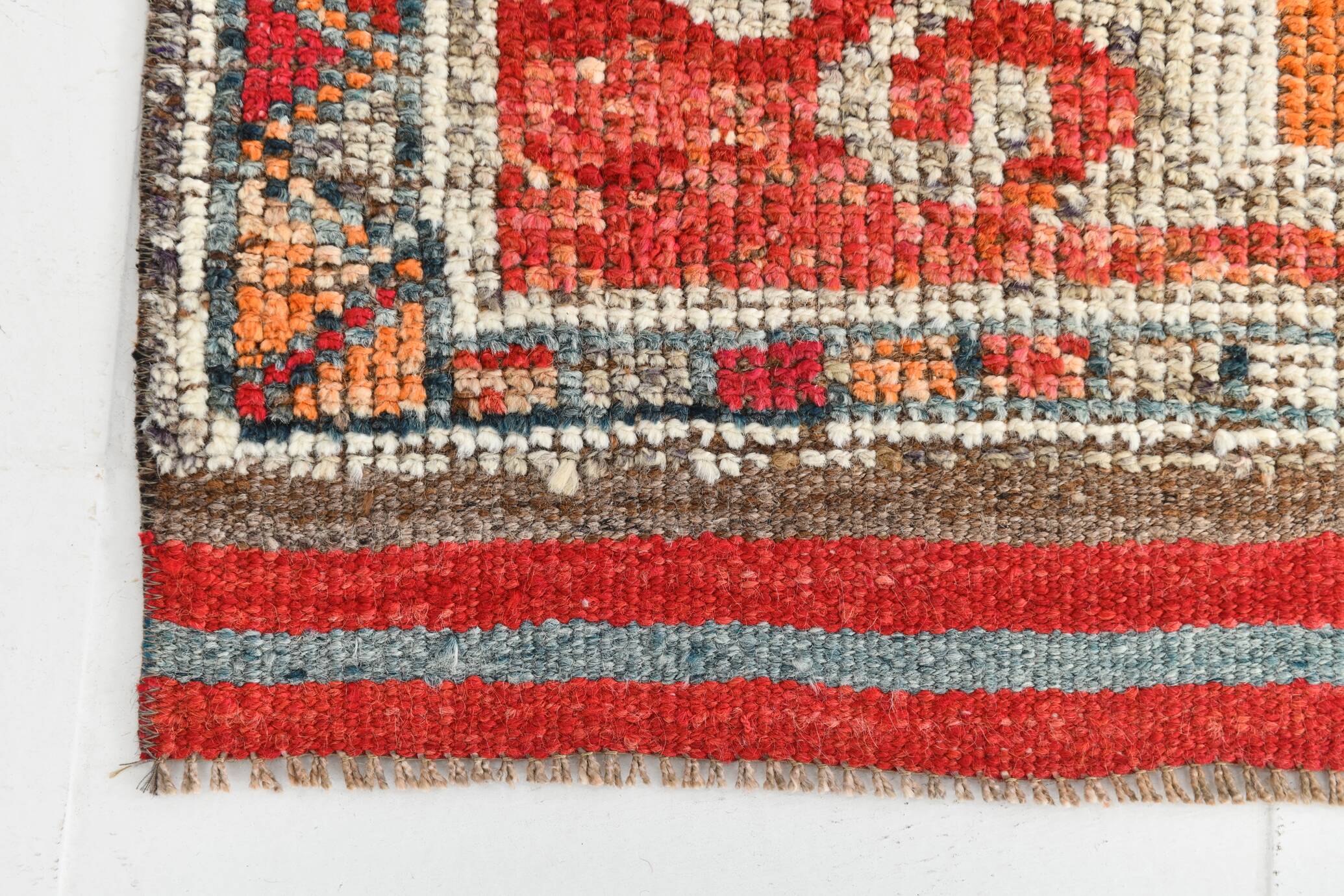 3x12 Soft Red Vintage Runner Rug, Turkish Hallway Runner, 94x358 Cm