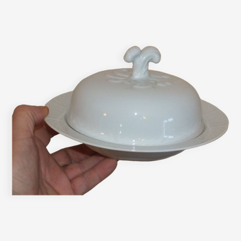 White porcelain butter or cheese dish