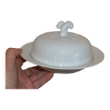 White porcelain butter or cheese dish