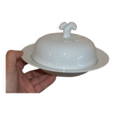 White porcelain butter or cheese dish