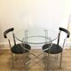 Glass round table and chairs 70/80