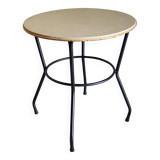 Table d'appoint vintage en métal et bois - années 50/60