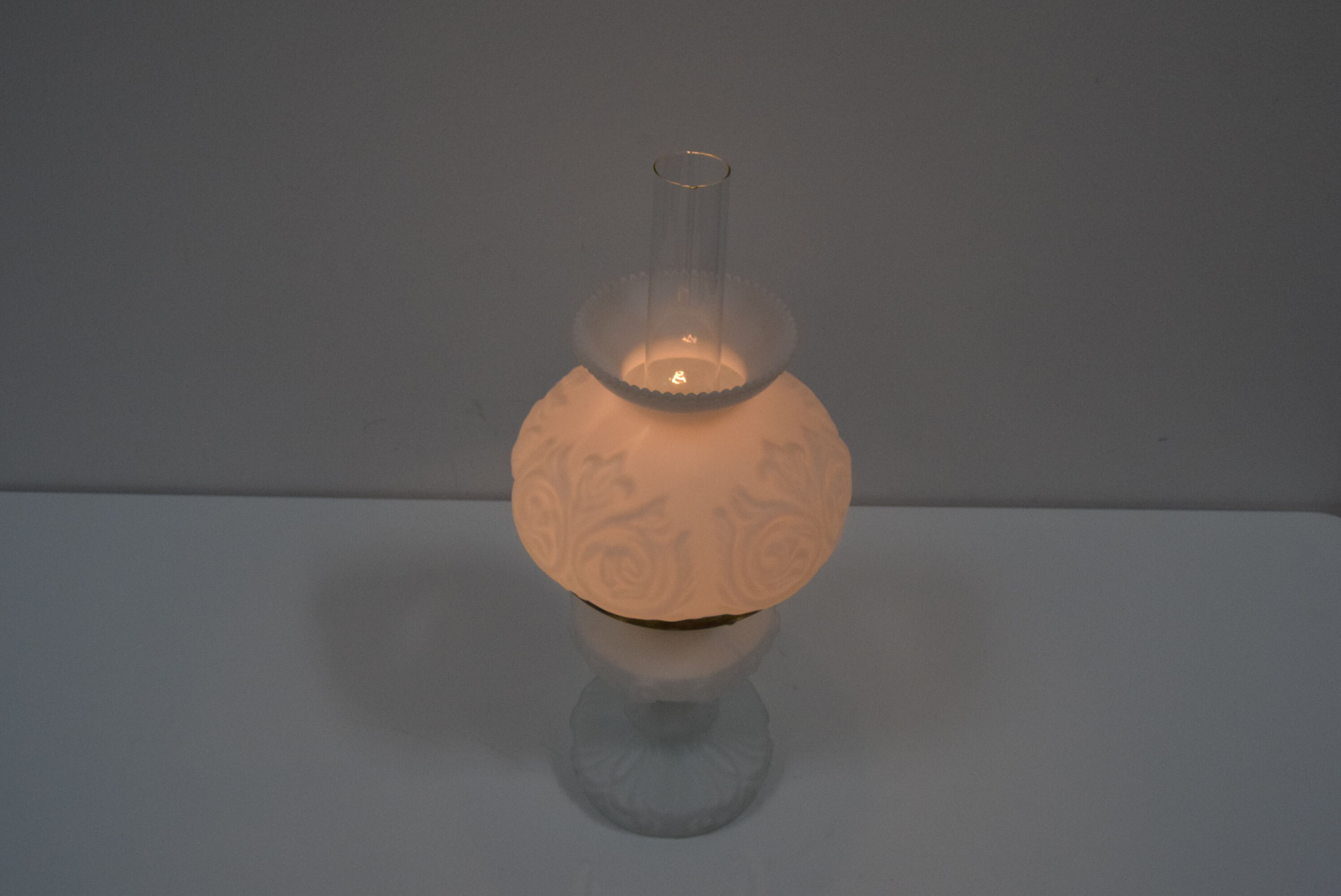 Mid-century Glass Table Lamp,1960's.