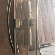 Round mirror 70s smoked glass, 2 appliques