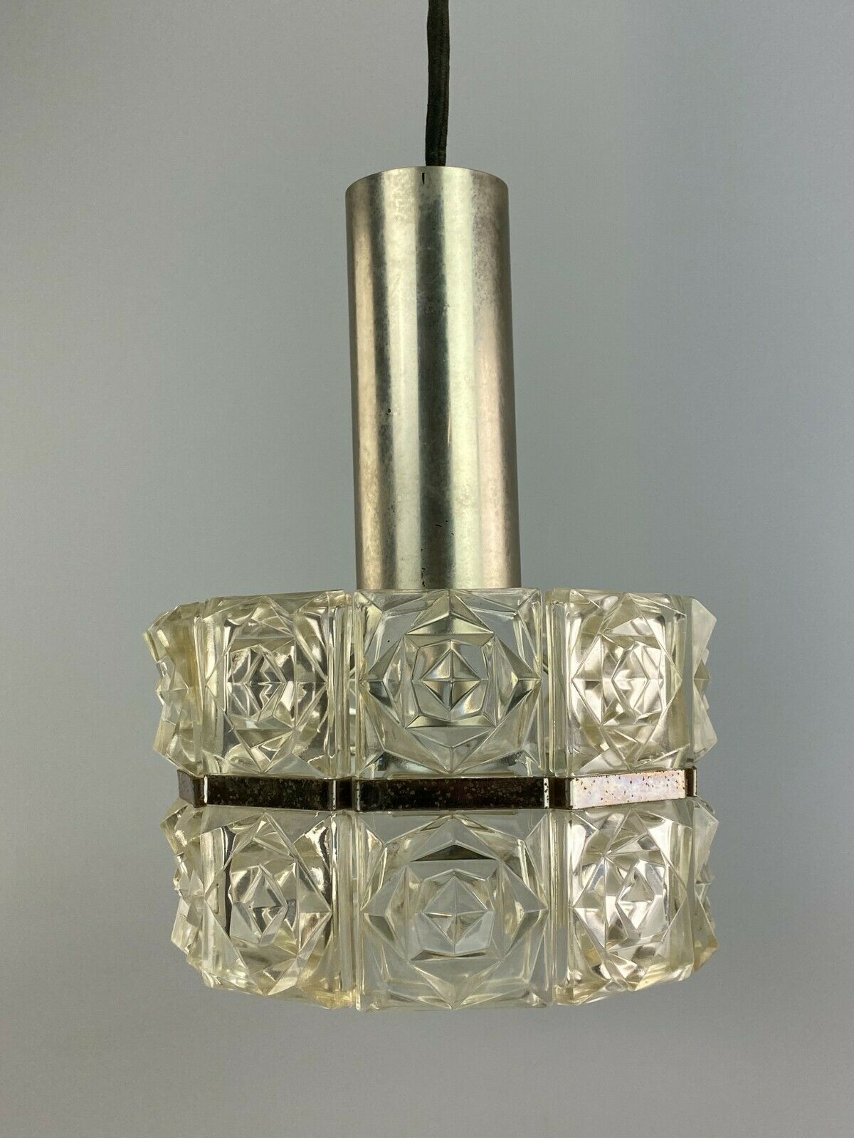 60s 70s ceiling lamp glass lamp light Sölken Leuchten Space Age 60s 70s