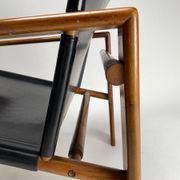 Mid-Century Armchairs in Wood & Leather attributed to Tarcisio Colzani, Italy, 1960s