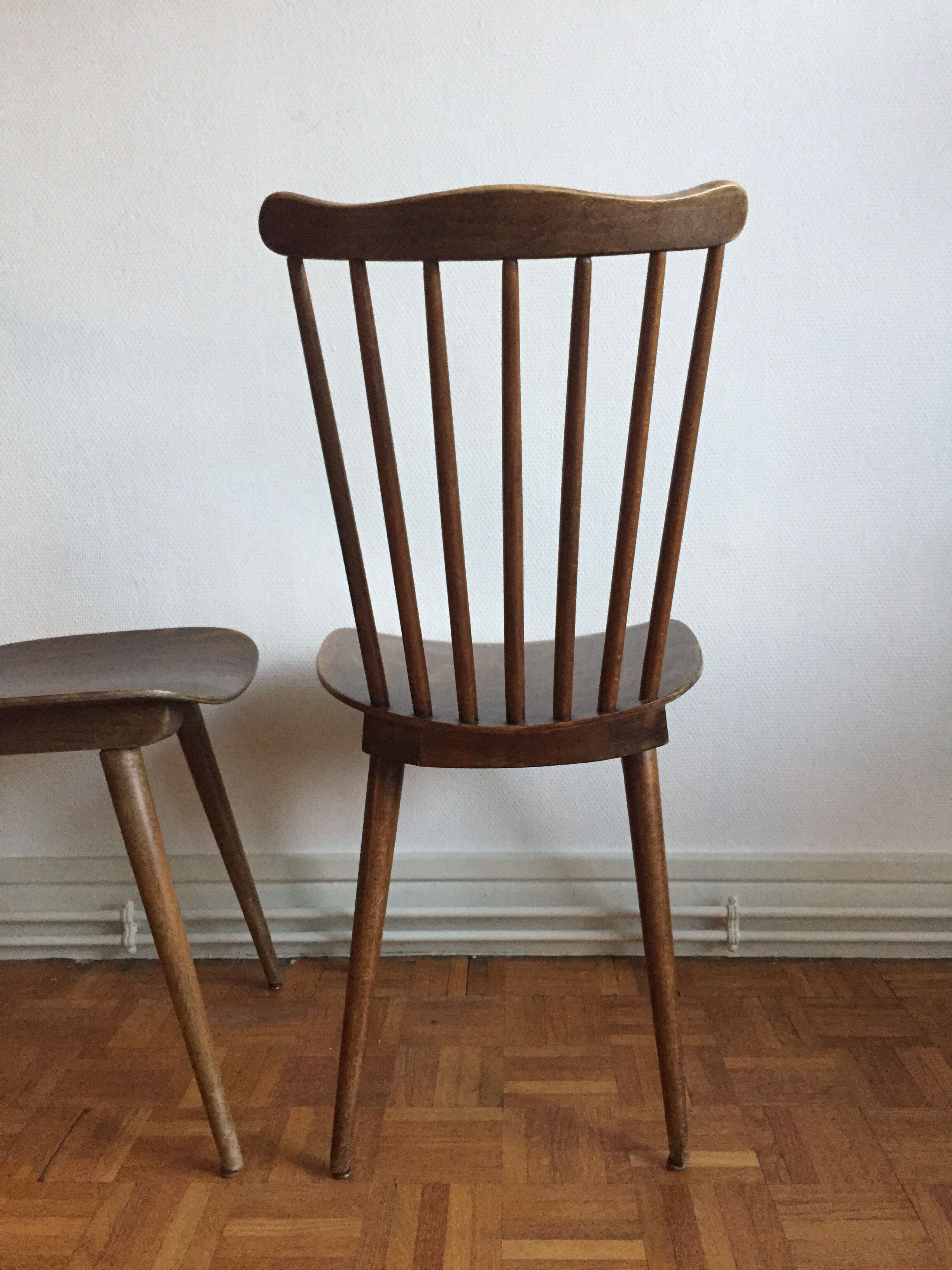 Set of 6 chairs Baumann Menuet in beech, compass feet