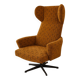 Vintage Czechoslovak Wingback Swivel Lounge Armchair
