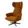 Vintage Czechoslovak Wingback Swivel Lounge Armchair