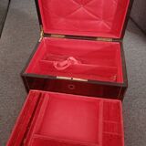 Former Napoleon III jewellery box inlaid brass marquetry, mother-of-pearl