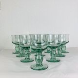 10 vintage handmade stemmed glasses