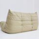 Vintage Togo Ligne Roset 2 seater sofa in leather by Michel Ducaroy