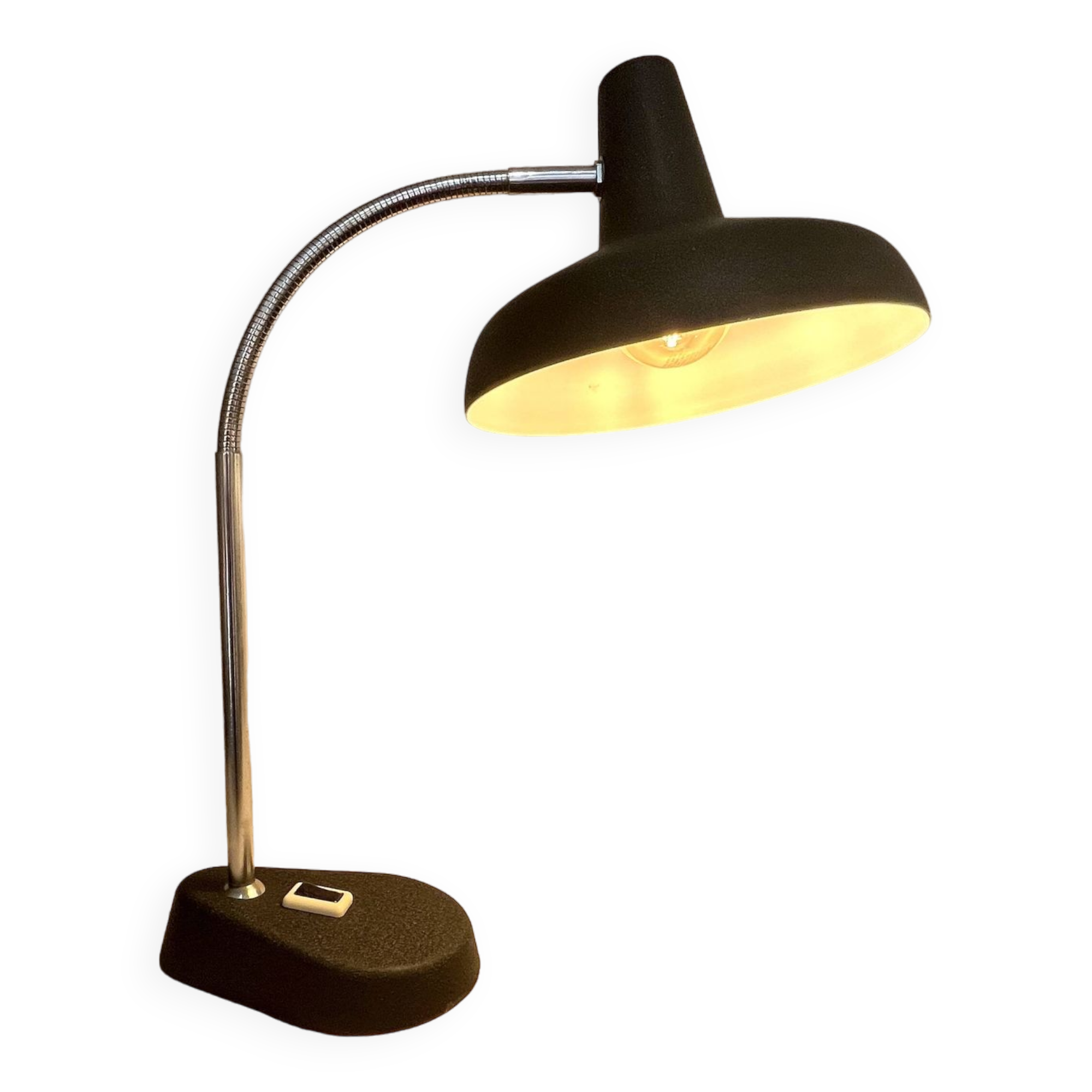 Vintage flexible black alunimor desk lamp 1950 1960