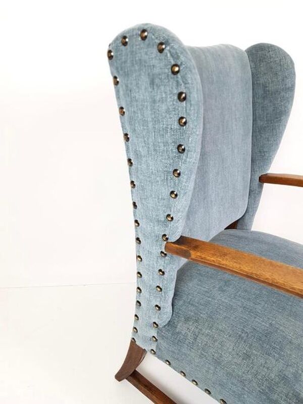 Fauteuil brocante bleu