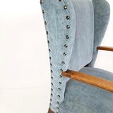 Fauteuil brocante bleu