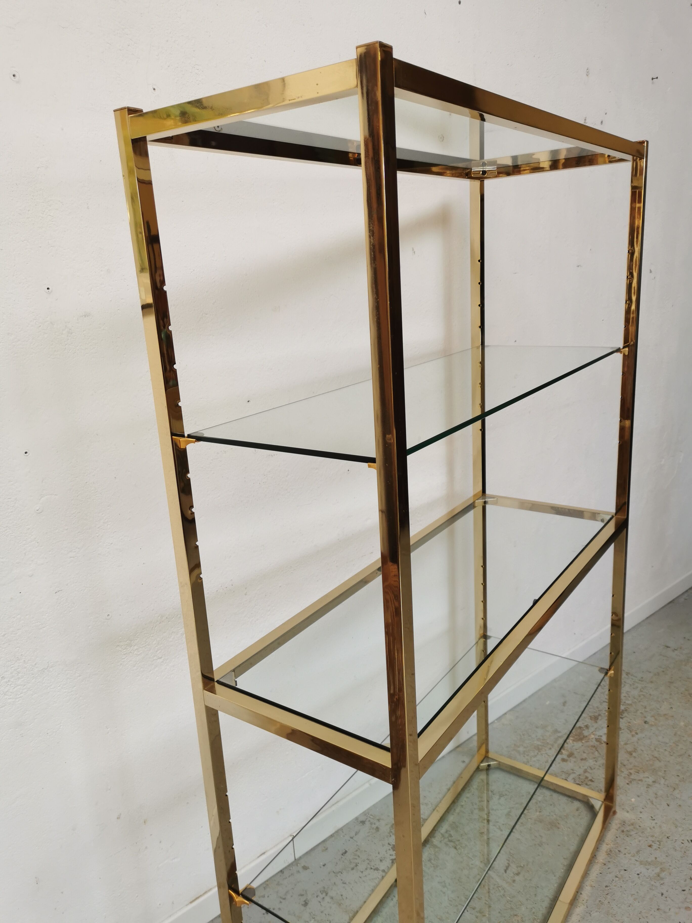 Shelf vintage brass gilded design 1970