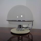 Italian Glass & Chromed Steel Table Lamp, 1960s