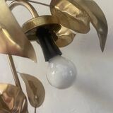 70s gold metal and opaline lamp