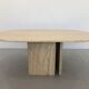 French Coffee Table in Travertine and Marble, 1960s