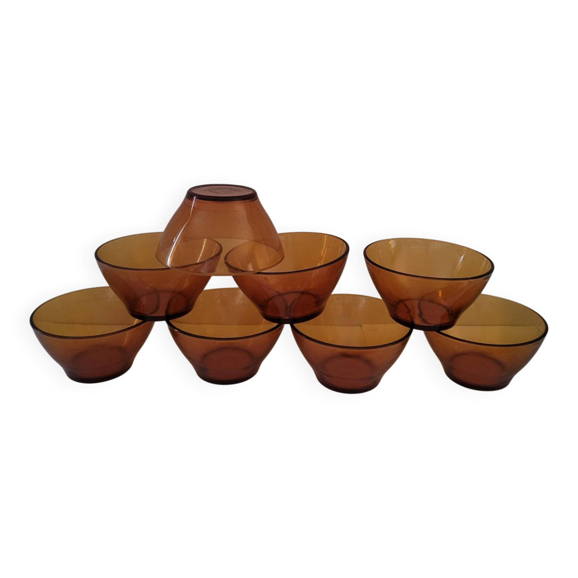 VINTAGE DURALEX Bowls - Amber I.R.R. Tempered Glass