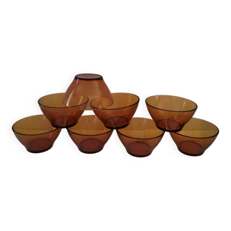 VINTAGE DURALEX Bowls - Amber I.R.R. Tempered Glass