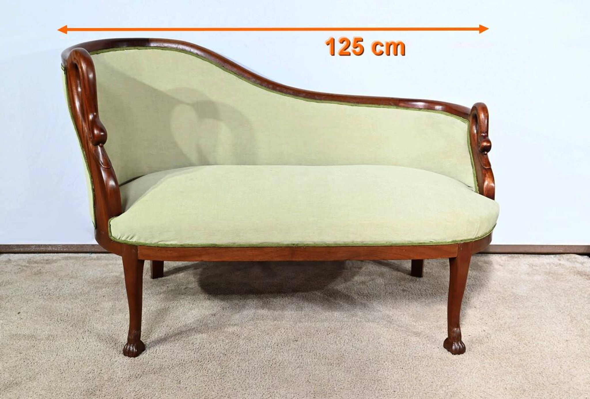 Small Mahogany Backsplash Daybed, Return from Egypt Style – Early 20th Century