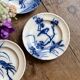 Set of 6 flat ironstone plates - Japanese Model 2 from Longwy