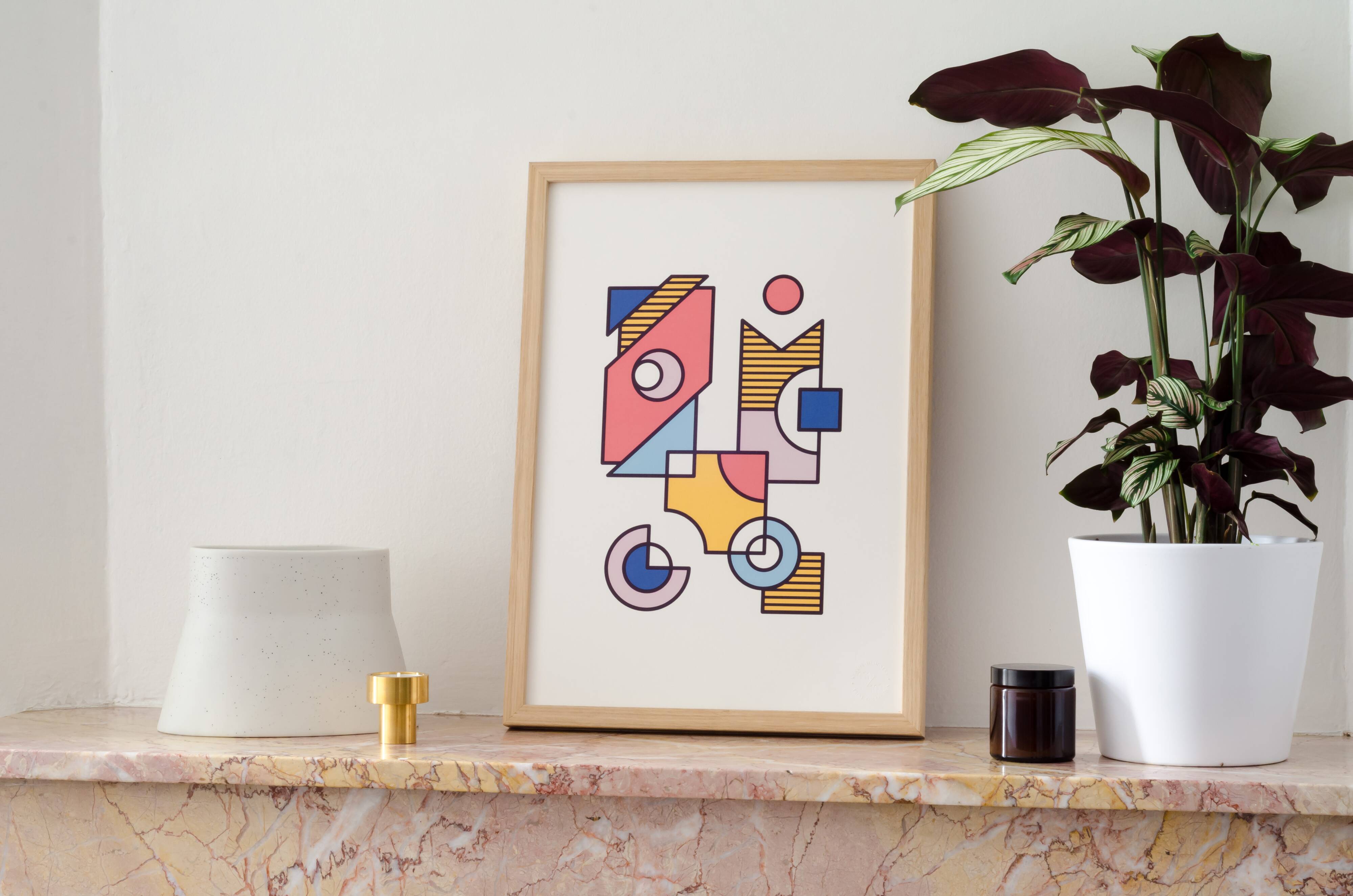 Illustration - Abstract geometric graphic colorful A3 poster numbered #002