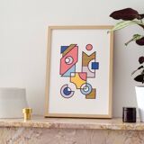 Illustration - Abstract geometric graphic colorful A3 poster numbered #002